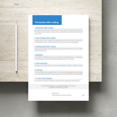 스케일링 후 주의사항 (영문)