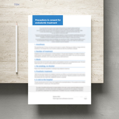 신경치료(근관치료) 주의사항 및 동의서 (영문)