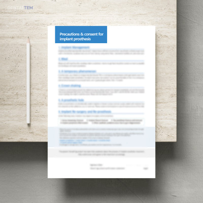 임플란트 보철물 관련 주의사항 및 동의서 (영문)