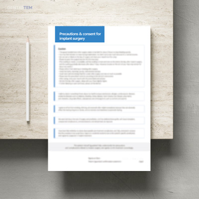 임플란트 수술 시 주의사항 및 동의서 (영문)