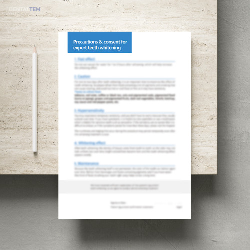 전문가 미백 치료 시 주의사항 및 동의서 (영문)