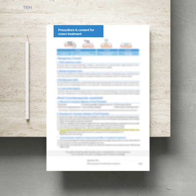 크라운 치료 시 주의사항 및 동의서 (영문)